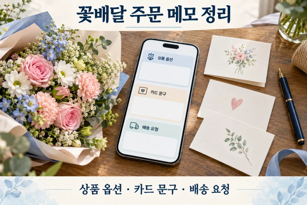 대전 꽃배달 주문 메모 작성법, 상품 옵션·카드 문구·배송 요청 구분