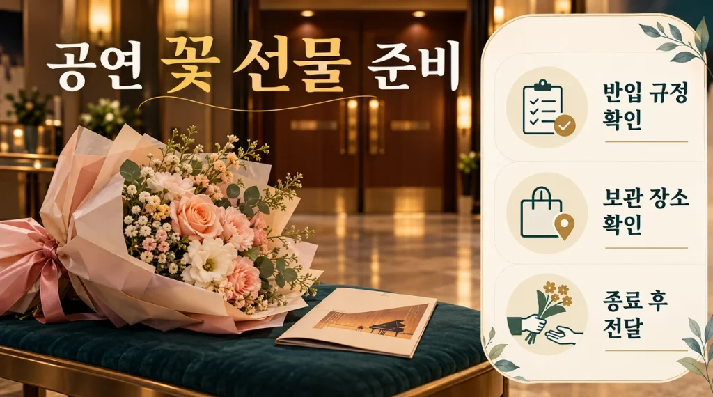 대전 공연·연주회 꽃 선물 준비, 공연장 반입·보관·종료 후 전달 순서